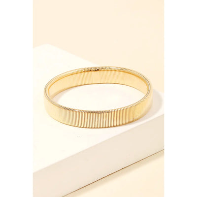 Gold Ribbed Stretch Bracelet