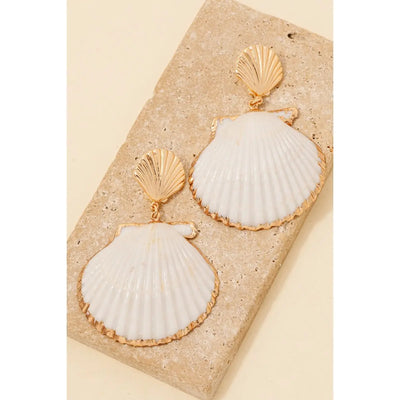 Gold Dipped Seashell Earrings