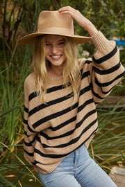 Mocha and Black Striped Sweater