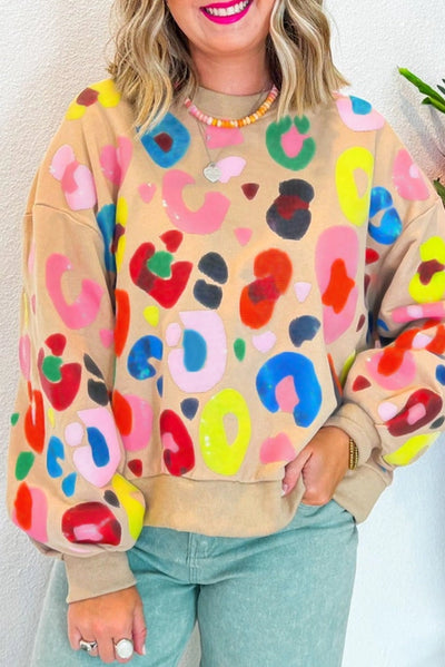 Multi Color Leopard Print Sweatshirt