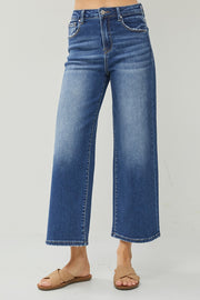 Dark Wash High Rise Cropped Jeans