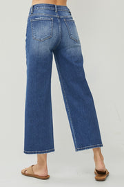 Dark Wash High Rise Cropped Jeans