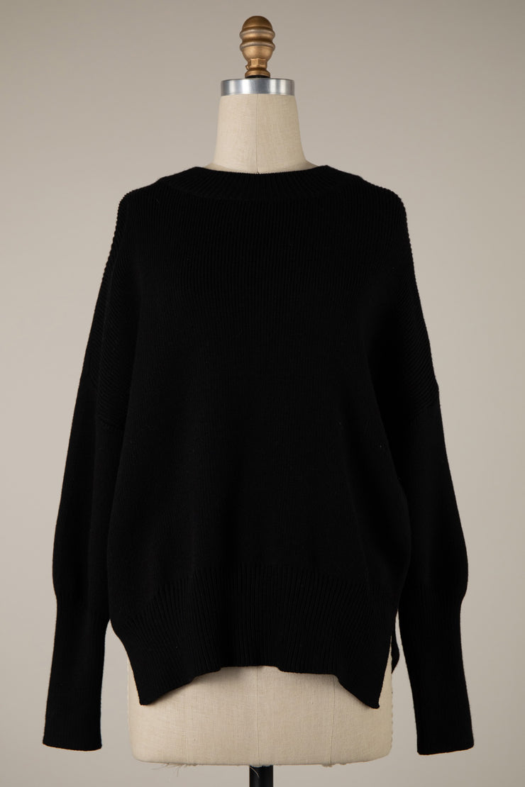 Black Mock Neck Sweater - Large