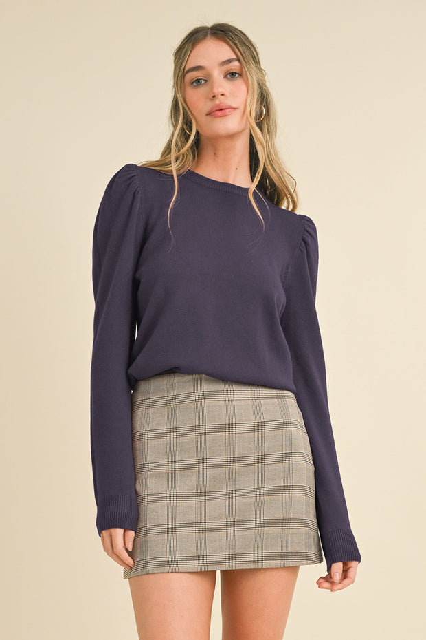 Deep Violet Classic Crew Sweater