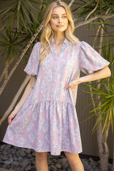 Pastel Floral Ruffle Dress - Large