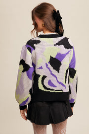 Black Mix Abstract Sweater