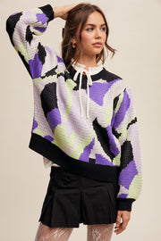 Black Mix Abstract Sweater