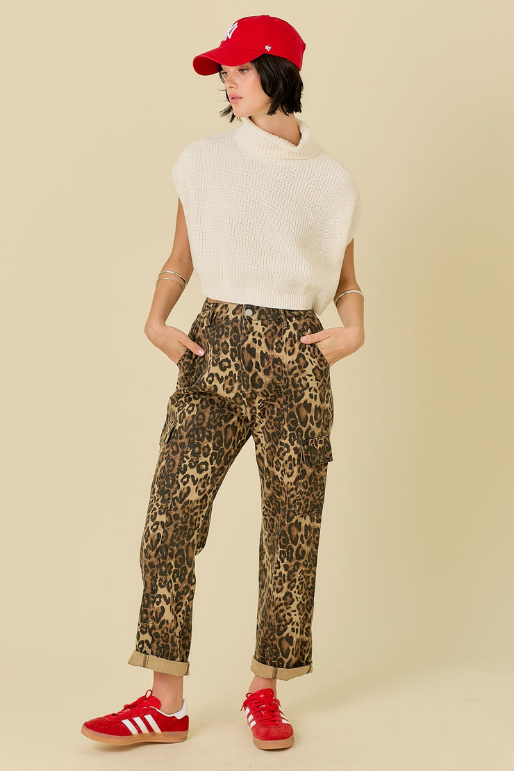 Cargo Leopard Print Pants