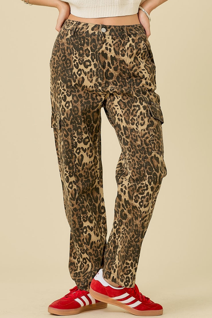 Cargo Leopard Print Pants