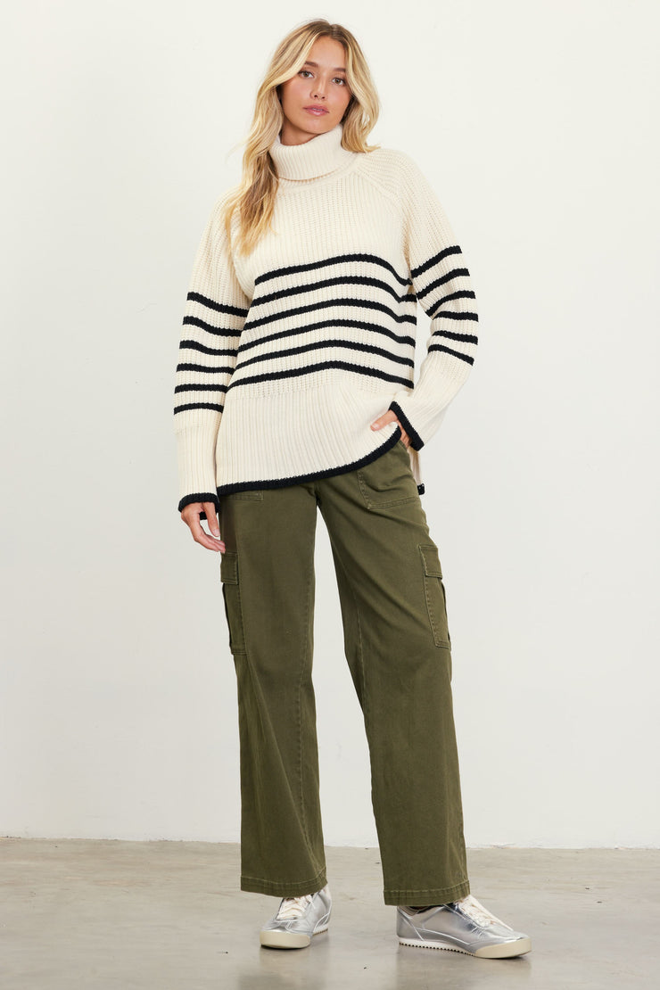 Striped Turtleneck Sweater