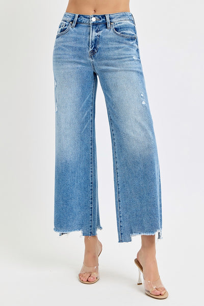 High Rise Cropped Distressed Jeans