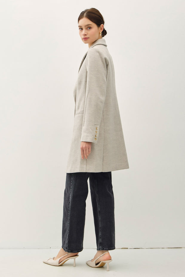 Light Grey Double Button Coat