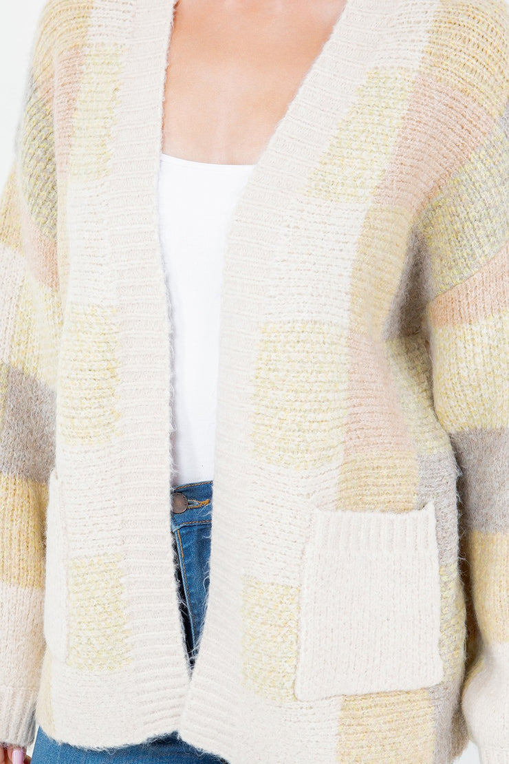 Taupe Patchwork Cardigan