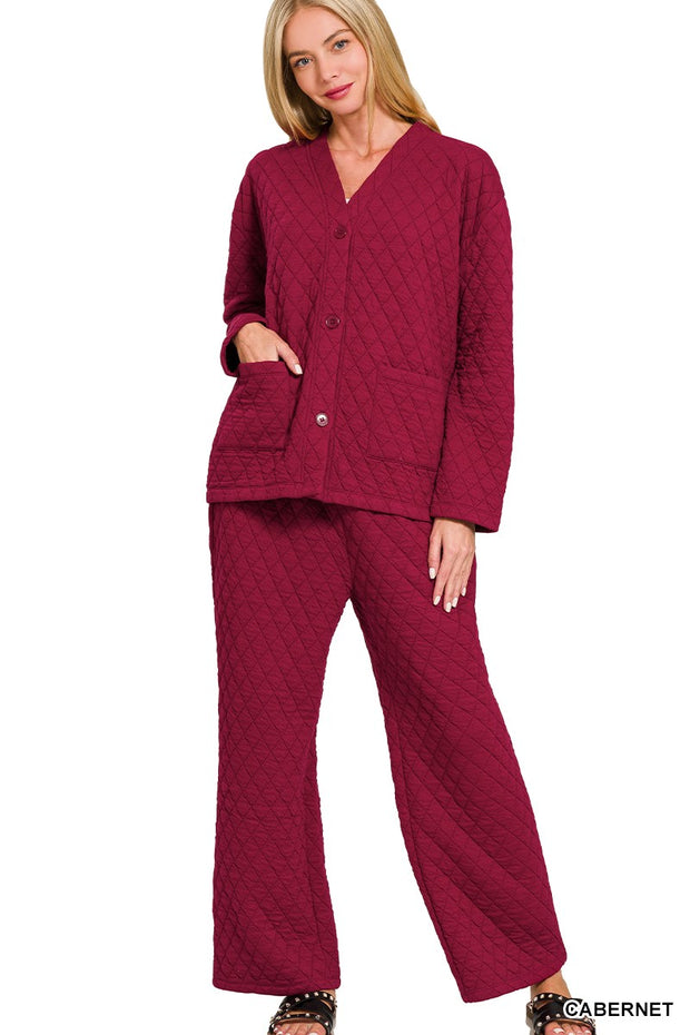 Cabernet Quilted Jacket and Pants Set-large