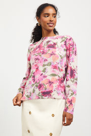 Floral Mock Neck Sweater