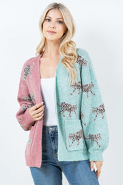 Color Block Cheetah Cardigan