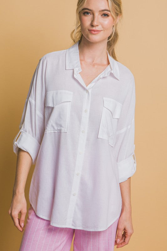 White Linen Oversized Shirt