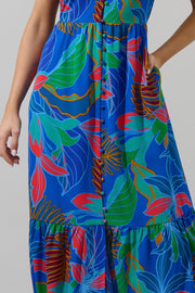 Cobalt Maxi Flutter Dress