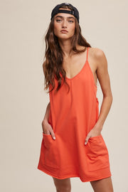 Orange Relaxed Tank Dress