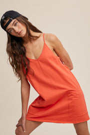 Orange Relaxed Tank Dress