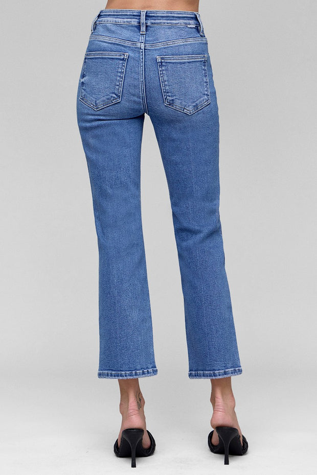 High Rise Straight Leg Crop Jeans