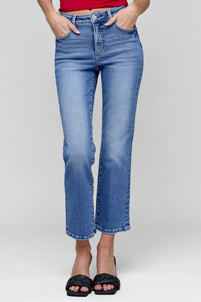 High Rise Straight Leg Crop Jeans