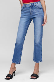 High Rise Straight Leg Crop Jeans