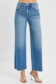 High Rise Wide Leg Cropped Jeans