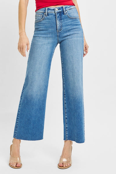 High Rise Wide Leg Cropped Jeans