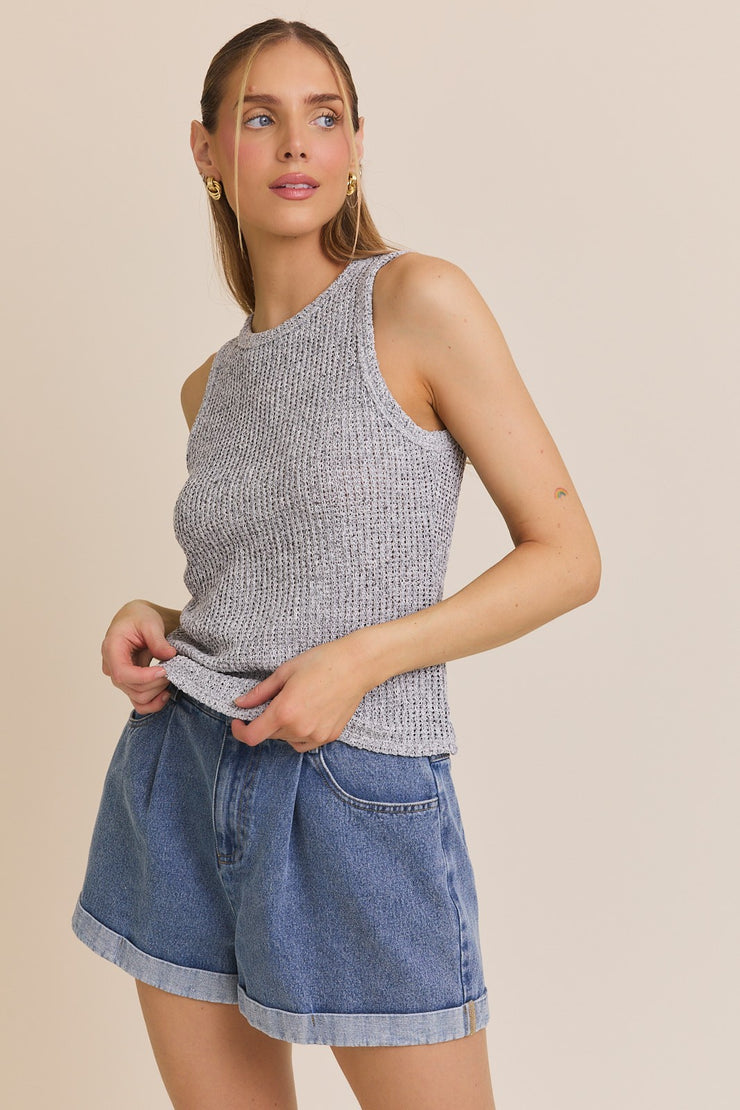 Grey Knit Tank Top