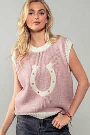 Pink Horseshoe Vest - M/L