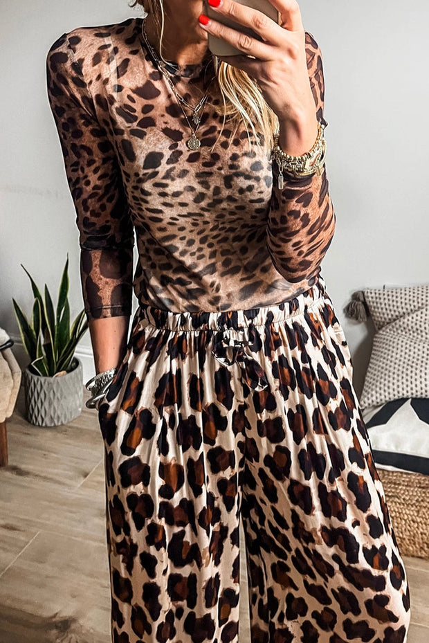 Leopard Mesh Long Sleeve