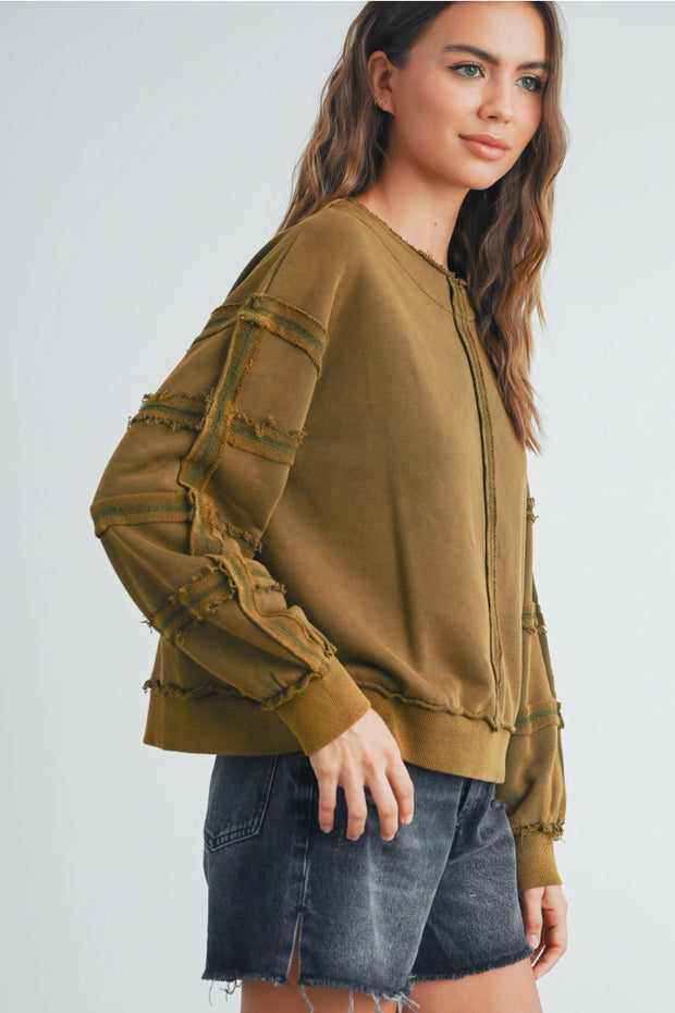 Olive French Terry Pullover