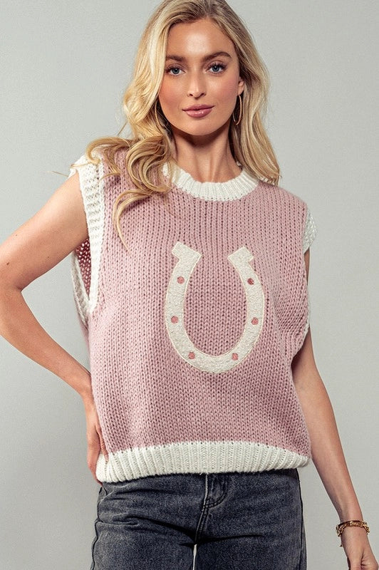 Pink Horseshoe Vest - M/L