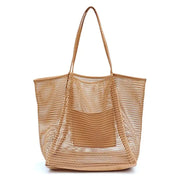 Brown Mesh Tote Bag