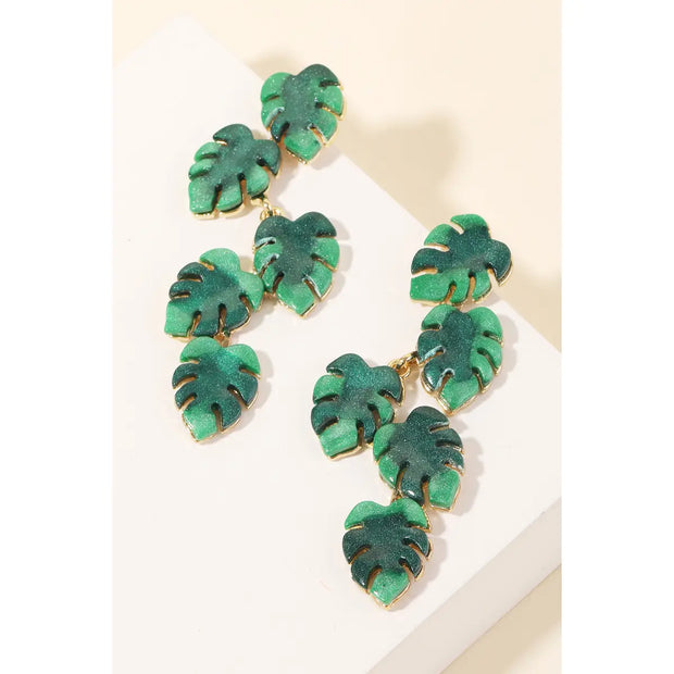 Monstera Dangle Earrings