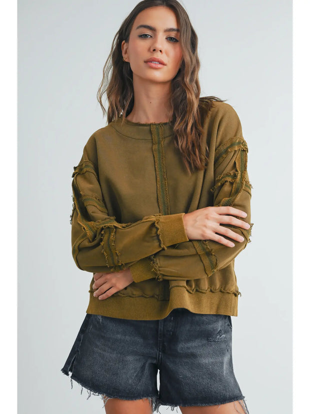 Olive French Terry Pullover