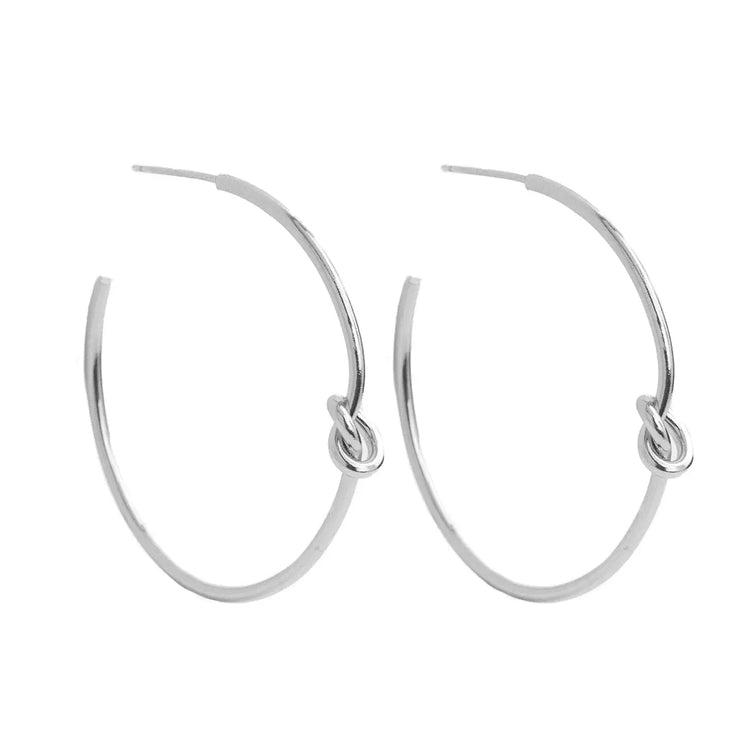 Silver Knot Hoops