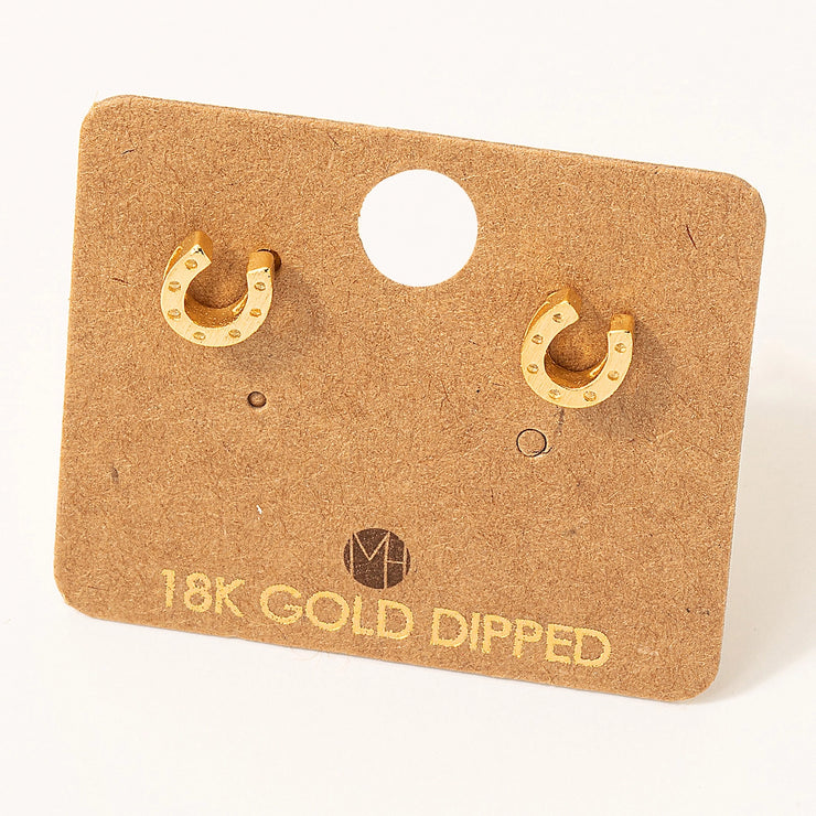 Gold Horseshoe Studs