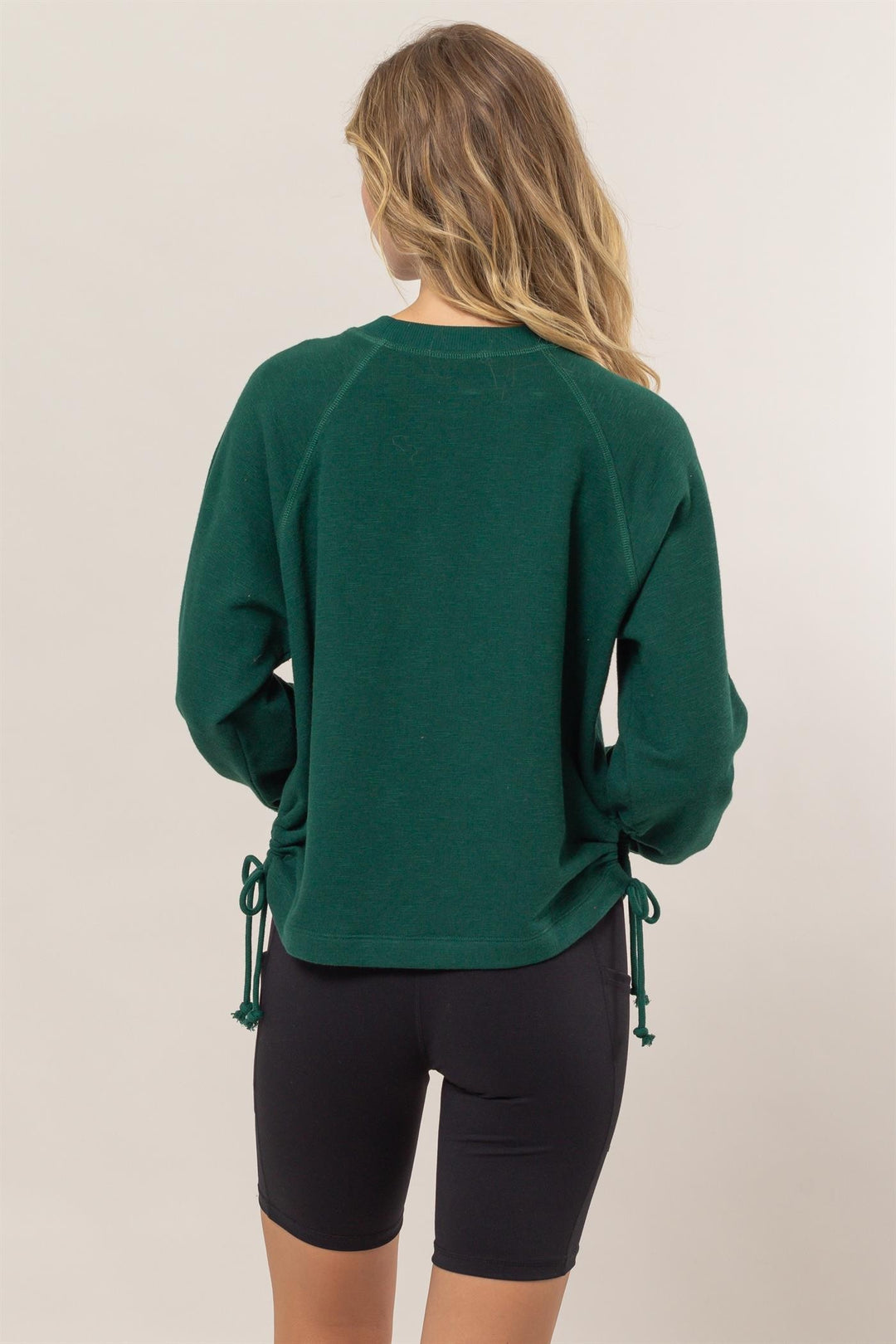 Emerald Drawstring Hem Sweatshirt