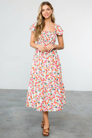 Polka Dot Smocked Maxi Dress