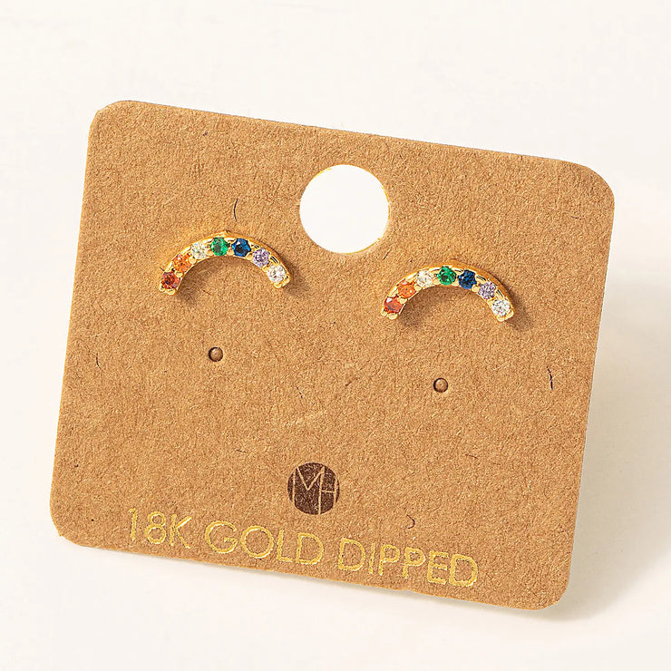 Mini Pave Rainbow Earrings