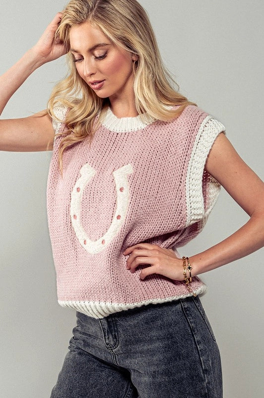 Pink Horseshoe Vest - M/L