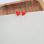 red heart studs