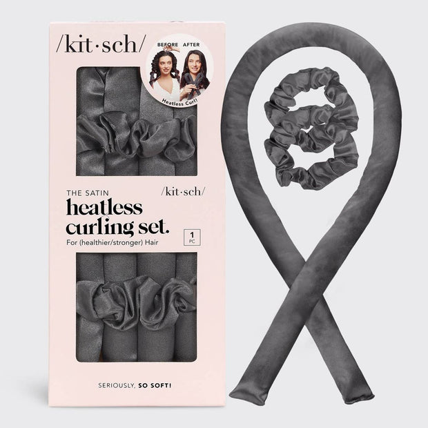 Satin Heatless Curling Set- charcoal