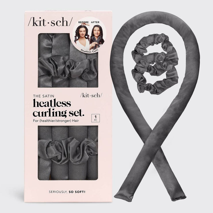 Satin Heatless Curling Set- charcoal